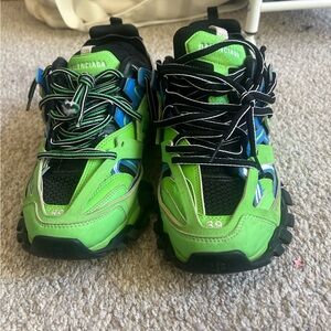 Balenciaga Kids Green and Black Sneakers